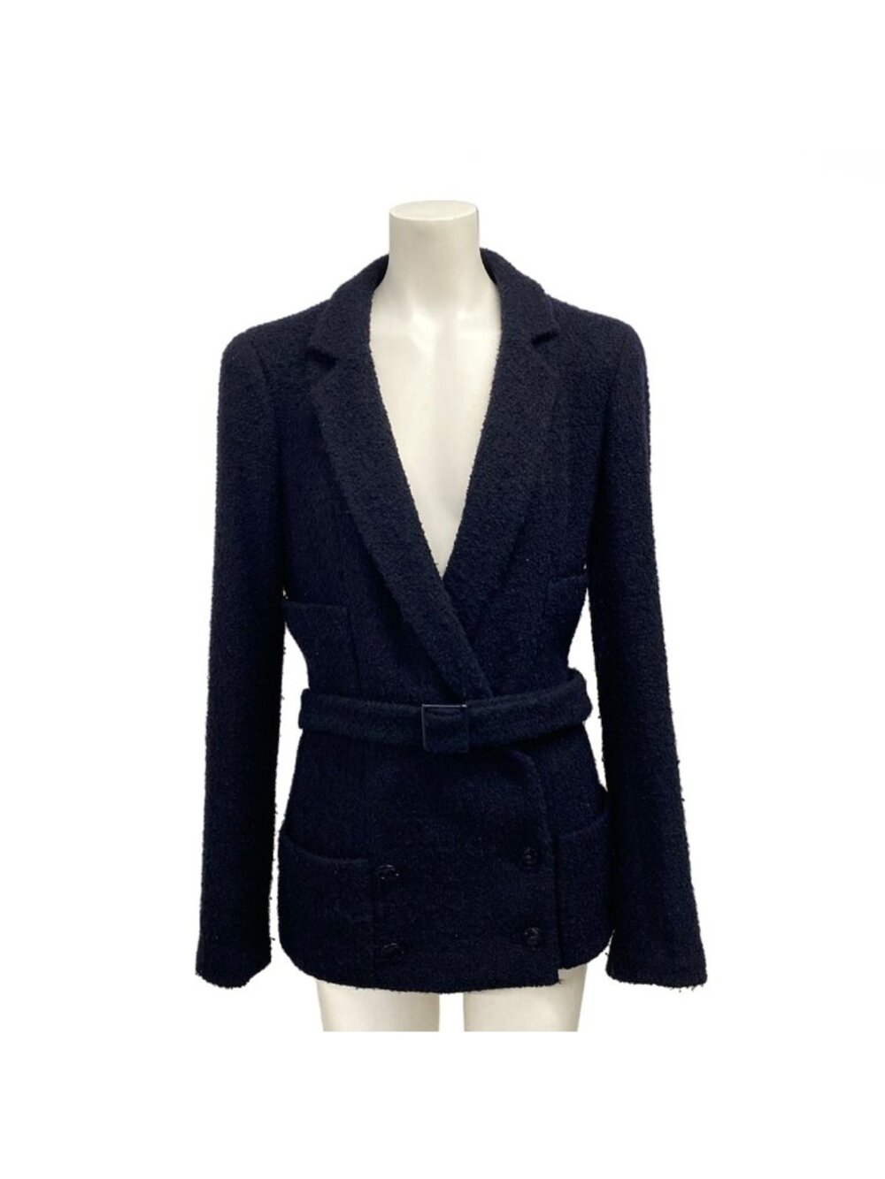 Chanel Jacket S Navy CC Logo Long Sleeve